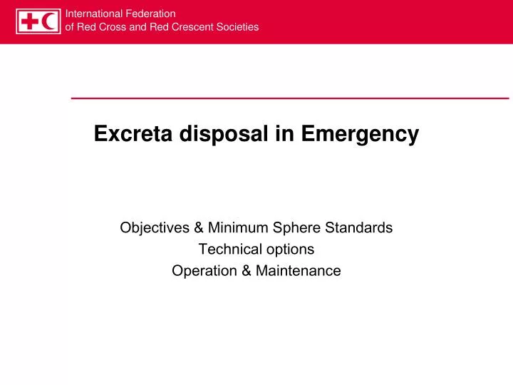 excreta disposal in emergency
