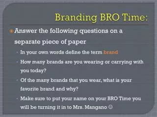 Branding BRO Time: