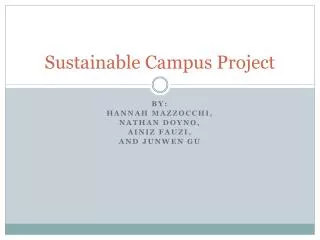 Sustainable Campus Project