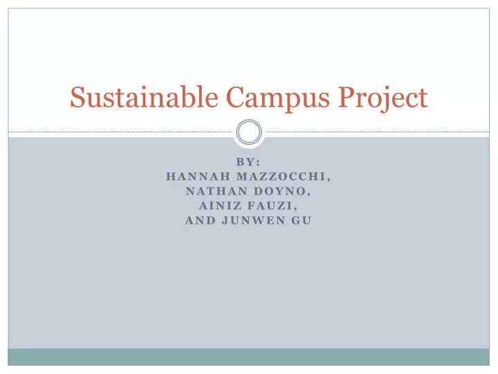 sustainable campus project