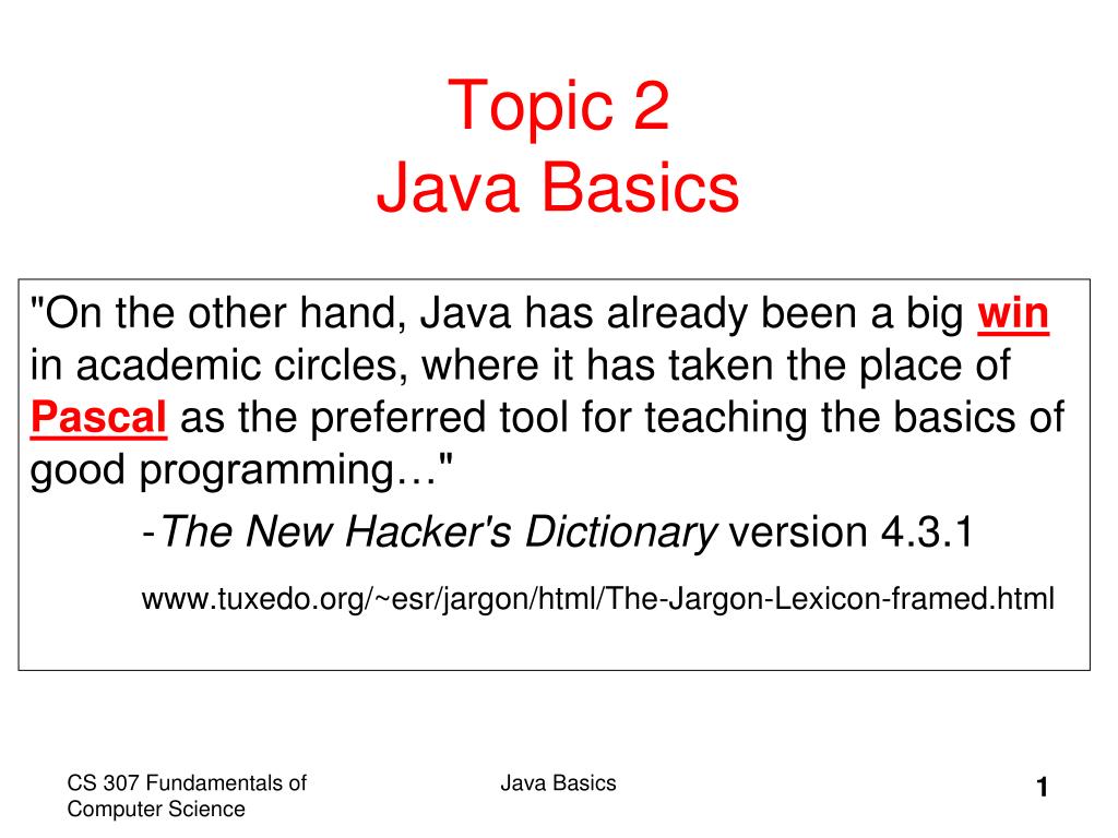 PPT - Topic 2 Java Basics PowerPoint Presentation, free download - ID ...
