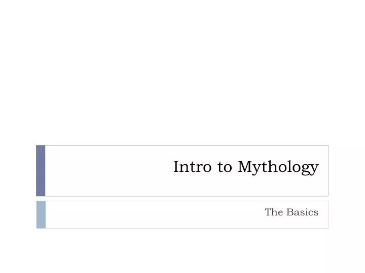 intro to mythology