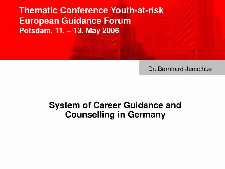 thematic conference youth at risk european guidance forum potsdam 11 13 may 2006