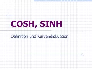 cosh sinh