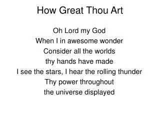 How Great Thou Art