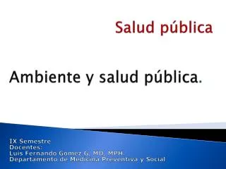 ambiente y salud p blica