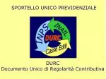 SPORTELLO UNICO PREVIDENZIALE - slide 1