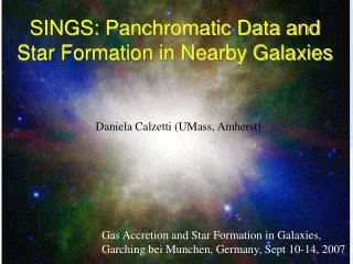 SINGS: Panchromatic Data and Star Formation in Nearby Galaxies
