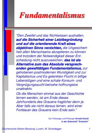 fundamentalismus