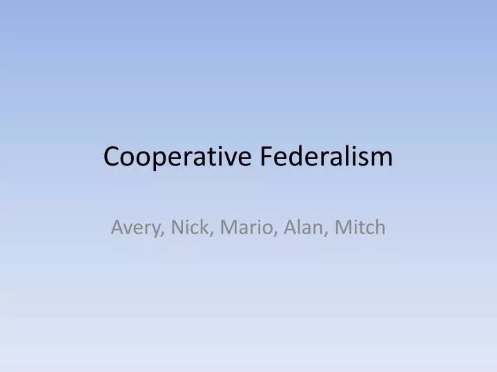 cooperative federalism