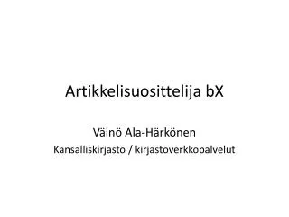 artikkelisuosittelija bx