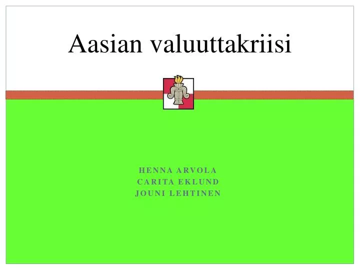 aasian valuuttakriisi