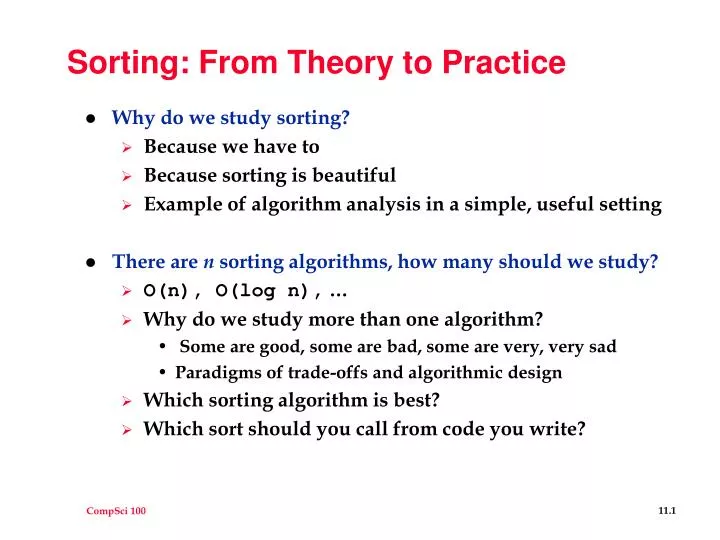 sorting from theory to practice