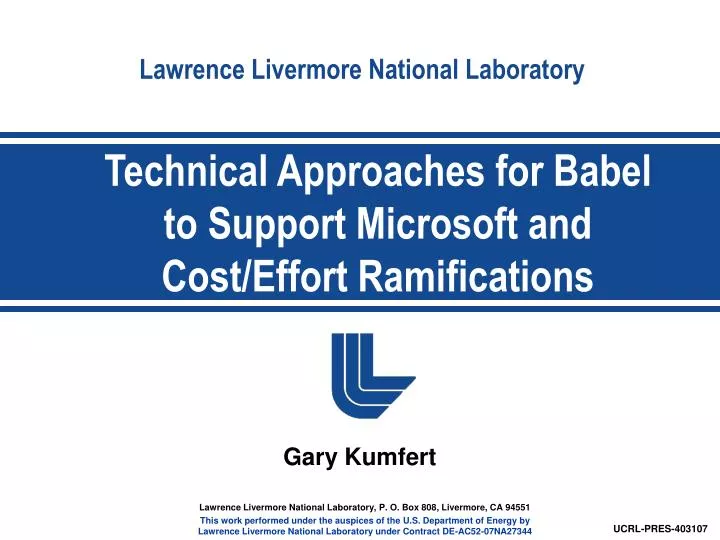 technical approaches for babel to support microsoft and cost effort ramifications