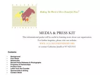MEDIA &amp; PRESS KIT