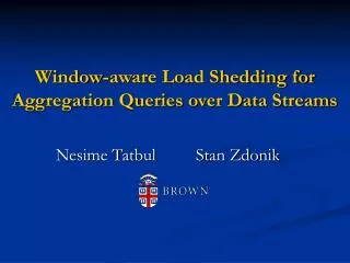 Window-aware Load Shedding for Aggregation Queries over Data Streams