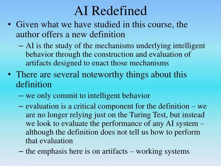 ai redefined