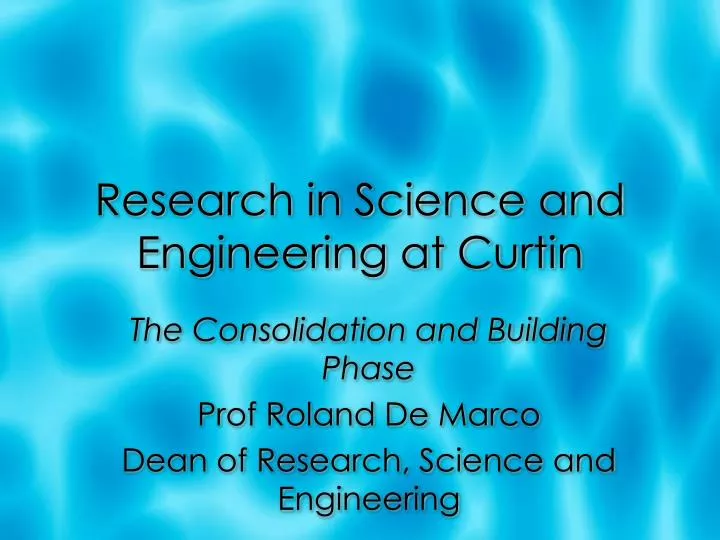research in science and engineering at curtin