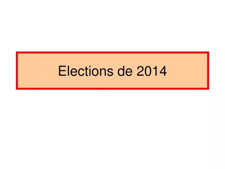 elections de 2014