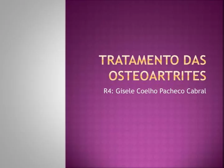tratamento das osteoartrites