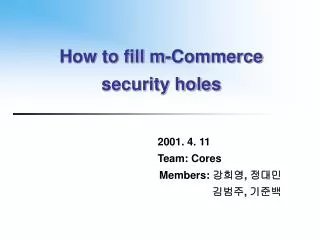 How to fill m-Commerce security holes