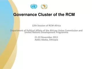 Governance Cluster of the RCM