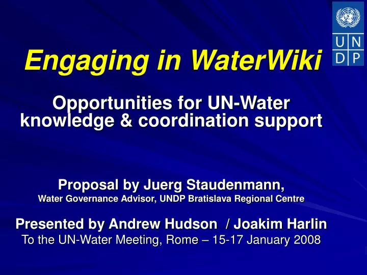 engaging in waterwiki opportunities for un water knowledge coordination support