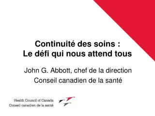 continuit des soins le d fi qui nous attend tous