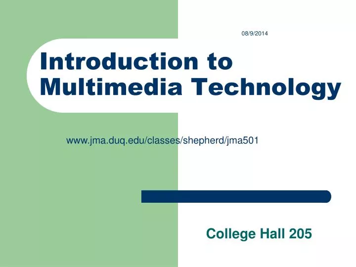 introduction to multimedia technology