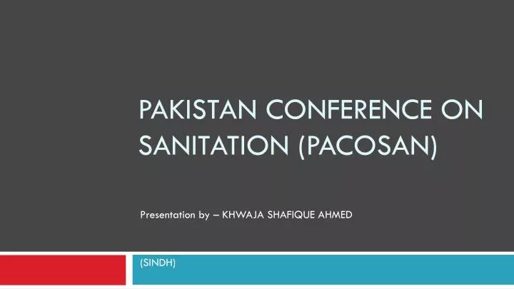 pakistan conference on sanitation pacosan