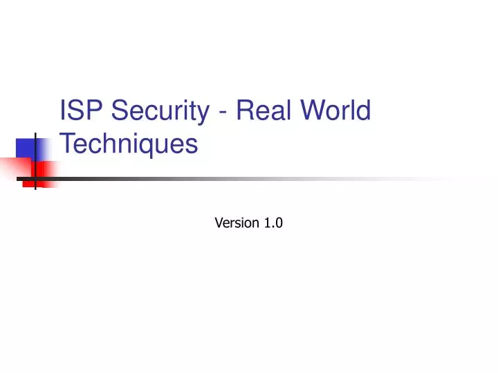 isp security real world techniques
