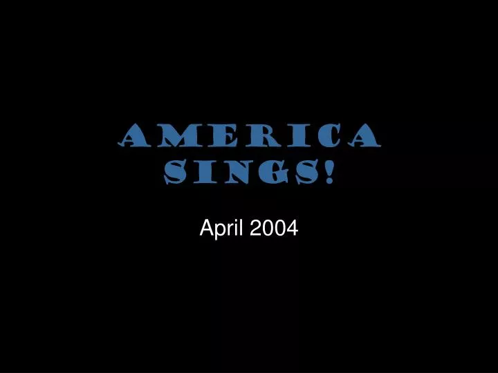 america sings