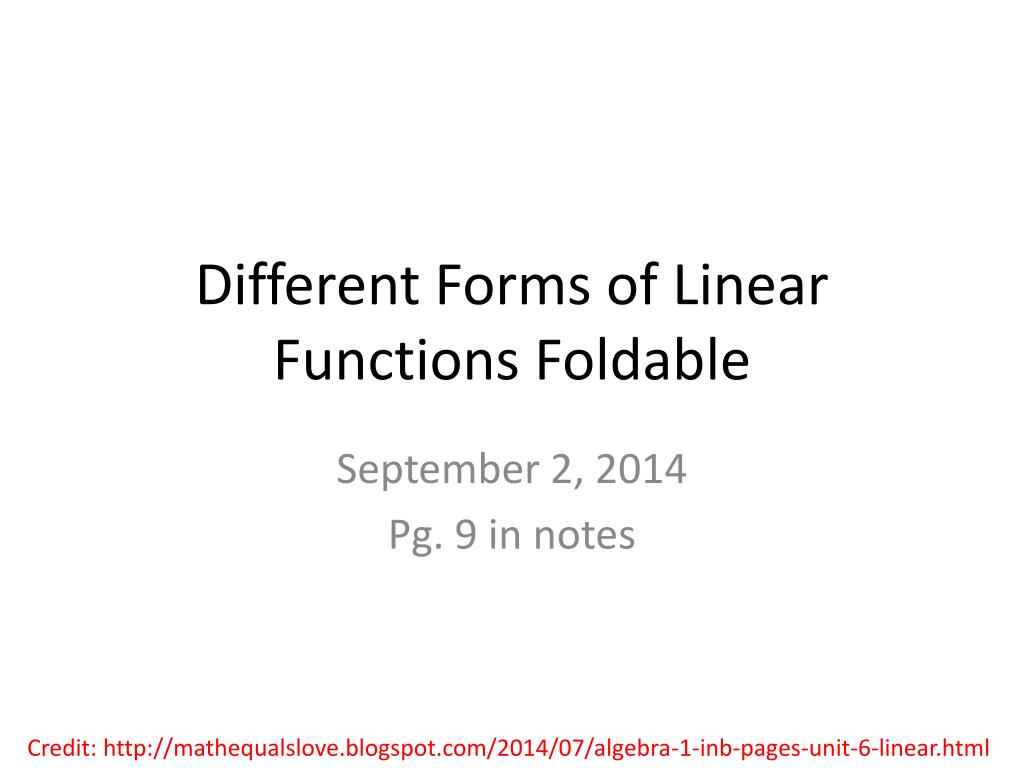 PPT - Different Forms of Linear Functions Foldable PowerPoint ...