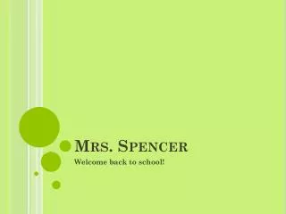 Mrs. Spencer