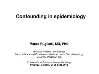 Confounding in epidemiology
