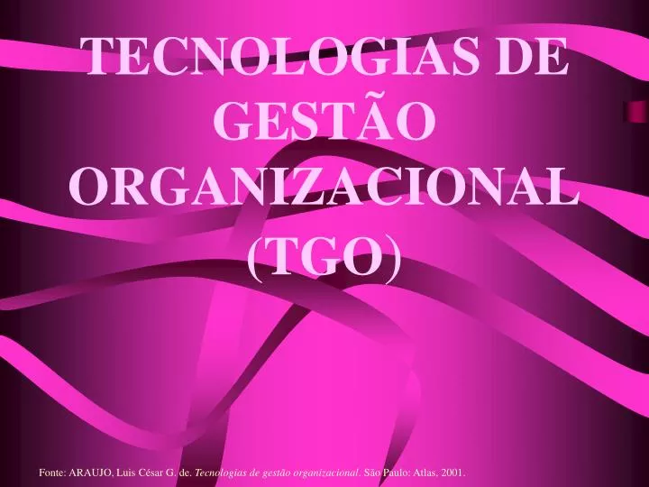 tecnologias de gest o organizacional tgo