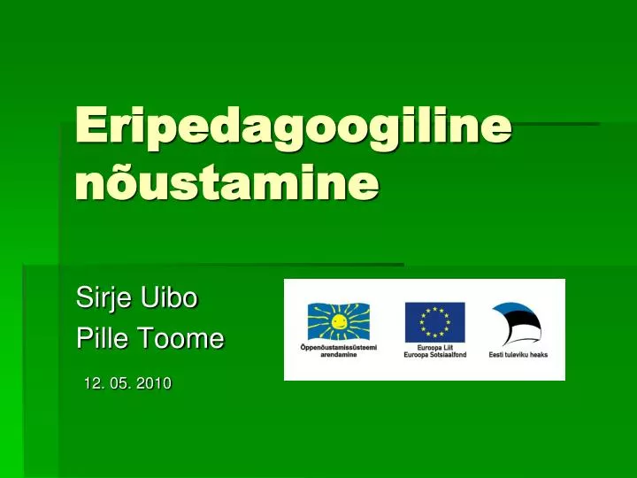 eripedagoogiline n ustamine