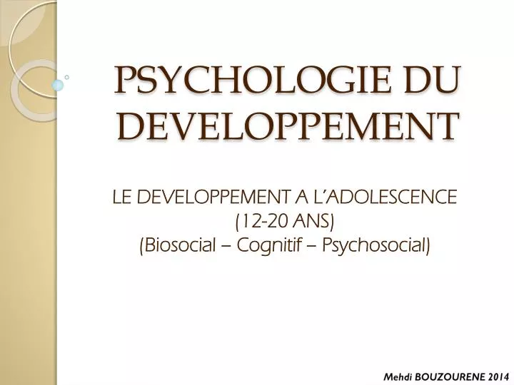 psychologie du developpement