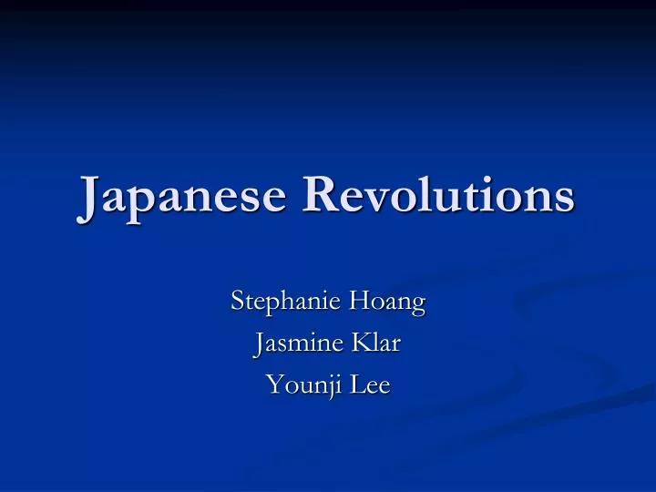 japanese revolutions