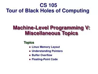 machine level programming v miscellaneous topics