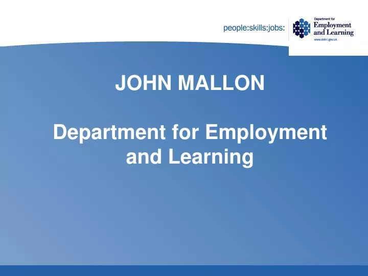 john mallon department for employment and learning