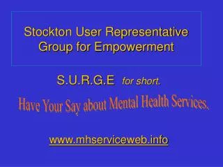 Stockton User Representative Group for Empowerment