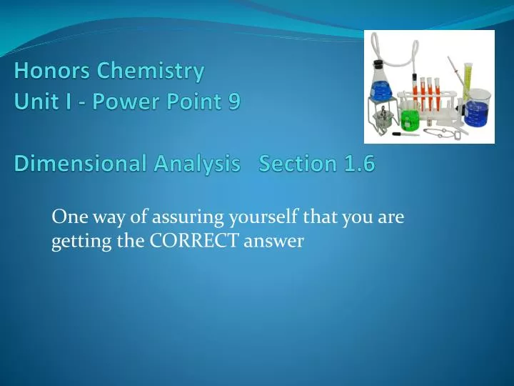 honors chemistry unit i power point 9 dimensional analysis section 1 6