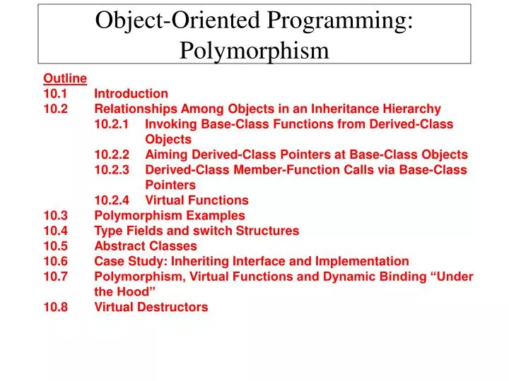 object oriented programming polymorphism