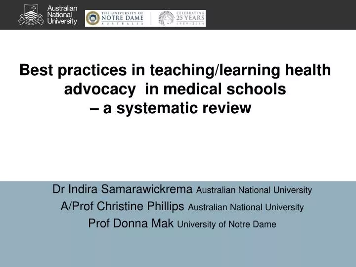 best practices in teaching learning health advocacy in medical schools a systematic review