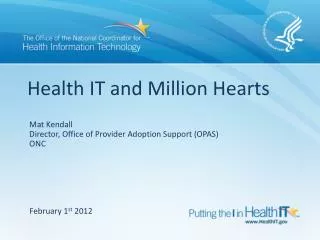 Health IT and Million Hearts