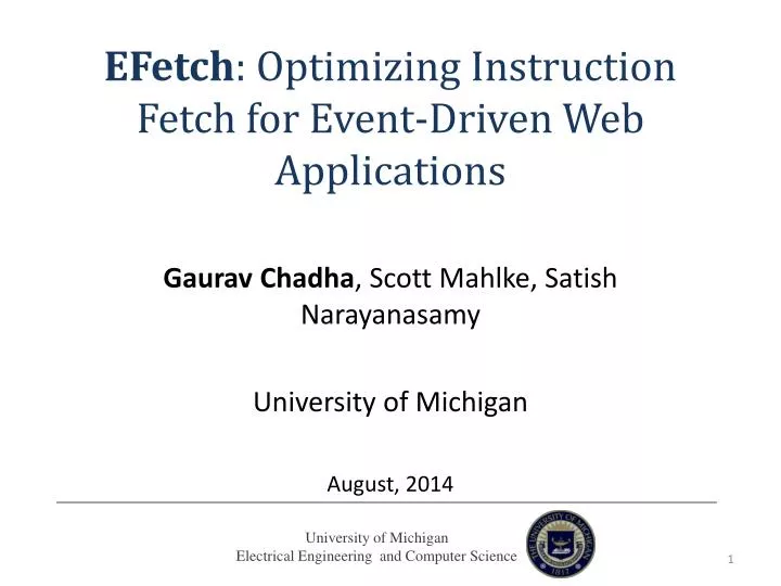 efetch optimizing instruction fetch for event driven web applications