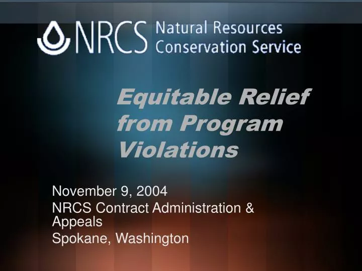 equitable relief from program violations