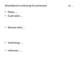amendement verkiezing eu parlement nr