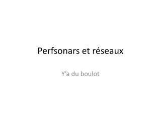 perfsonars et r seaux
